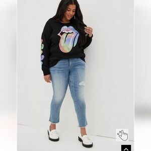 Torrid Rolling Stone Graphic Cozy Fleece Black Sweatshirt